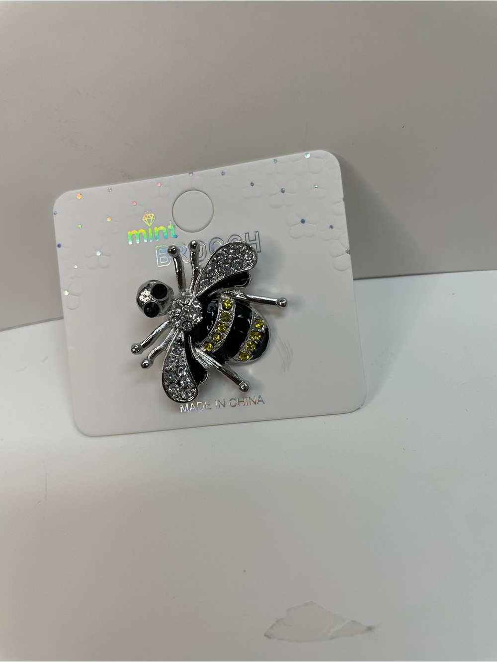 Bee Brooch in Silver, Black and Yellow NWT - Picture 2 of 3